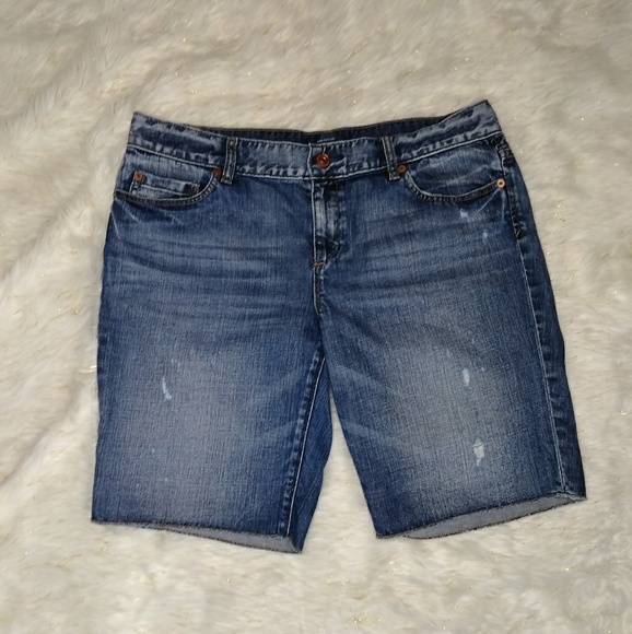 Ann Taylor Loft Distressed Denim Shorts - Picture 1 of 5